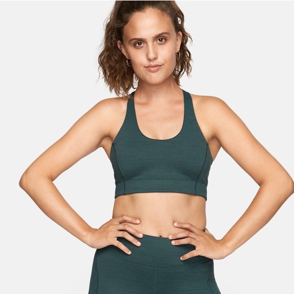 Outdoor Voices Doing Things bra crop top sports small heather green evergreen - Picture 1 of 6